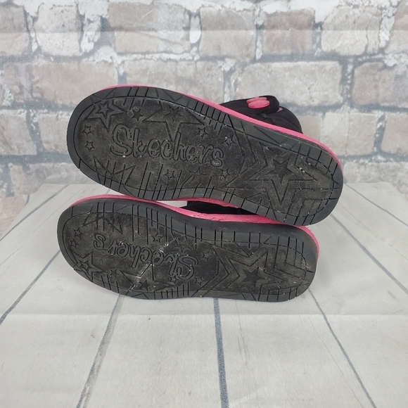 Sketchers Glamslam Button Beauties  Black Pink Size 1 - Picture 12 of 16